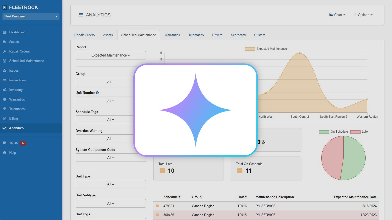 Fleet Management AI Software Screenshot